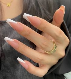 color street valentine nails 2023 Square Long French Nails, White French Coffin Acrylic Nails, Classic French Nails Coffin, White Wedding Nails Coffin, French Dip Nails Coffin, Coffin Shaped White Nails, Pink N White Nails French Tips, Coffin Bridal Nails Wedding, French Tip Nail Inspo Coffin