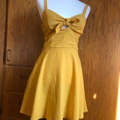 Brand New Yellow Summer Dress With Tags. Zipper On Back & Side Pockets Spring Sundress With Back Zipper, Summer Mini Dress With Back Zipper For Day Out, Summer Day Out Dress With Back Zipper, Casual Summer Mini Dress With Back Zipper, Summer Casual Dress With Back Zipper, Casual Dresses With Back Zipper For Date Night, Casual Dress With Back Zipper For Date Night, Casual Dresses For Date Night With Back Zipper, Casual Mini Dress With Back Zipper For Spring