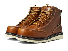 Avenger Work Boots Wedge CT - Men's Shoes : Brown : Power through the workday with a comfortable stable foundation and all-day protection with the Avenger Work Boots Wedge CT. Style number: A7508. Full-lace work boot with Carbon Nanofiber Safety Toe meets or exceeds ASTM F2413-11 I/75, C/75 and EH (electrical hazard) safety standards. EH rated, carbon nanofiber lightweight safety toe. Waterproof, full-grain leather upper with contrast stitch detail. Pull-loops at collar and tongue for easy on an Moc Toe Boots, Best Shoes For Men, Work Boots Men, Danner Mountain Light Boot, Leather Shoes Men, Wedge Boots, Contrast Stitch, Work Boots, Leather Shoes