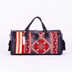 Artihandmade™ Leather Bag Are you looking for a fashion and trendy travel bag, for travelers who apreciate craftsmanship and handmade design. This kilim bag is a Must-Have for your outgoing trips due to the creative kilim patterns and high quality materials. We offer you a unique and light bag with real leather hand-dyed tanned you will certainly be in harmony with the cool and natural look. Easy to carry for Clothing-Traveling and Sports , With Two Side Pockets And Two In Interior For Accessori Trendy Travel Bags, Travel Duffel Bag, Kilim Pattern, Kilim Bag, Travel Duffel, Handcrafted Leather, Travel Companion, Top Grain Leather, Handmade Design