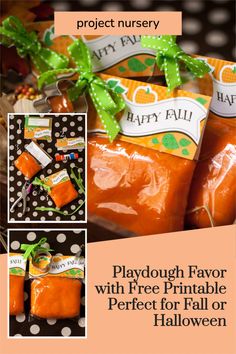 playdough favors with free printable perfect for fall or halloween