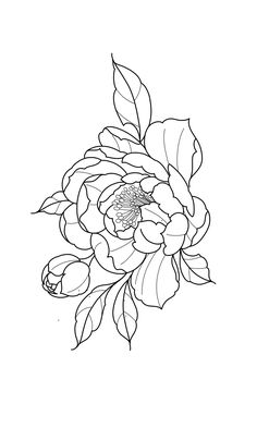 a black and white drawing of a flower