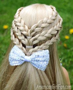 Doll Hairstyle: Triple Braided Half-Up Hairstyle! American Girl Hairstyles, Doll Hairstyles, American Girl Doll Hairstyles, Braided Half Up, Cool Braid Hairstyles