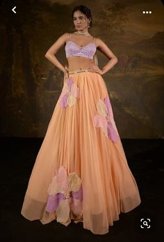 Lehenga Couture, Fashion Course, Saffron Spice, Gown Party Wear, Fashion Courses, Draping Fashion, Designer Top, Boutique Dress Designs