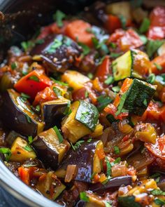 My grandkids love the movie, so needless to say they also love this dish! Egg Plant Salad Recipes, Summer Crockpot Recipes Vegetarian, Vegetarian Italian Dishes, Zucchini And Eggplant Recipes, Sicilian Eggplant, Zucchini Keto, Slow Cooker Ratatouille, Zucchini Tortilla, Cooktop Cove