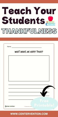 a thank card with the words teach your students to think about thanksgiving