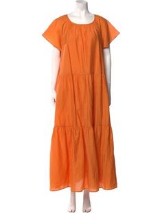 Weekend Max Mara Tent DressOrangeShort Sleeve with Scoop NeckButton Closure at BackFit:Dresses by Max Mara typically fit true to size. Weekend Max Mara, Max Mara, Scoop Neck, Long Dress, Dress Outfits, Clothes For Women, Dresses, Clothes