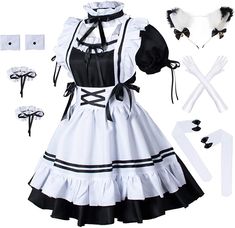 Hot Maid Outfit, French Maid Apron, Maid Outfit Anime, Maid Apron, Maid Cosplay, French Maid, Japanese Dress, Maid Outfit, Cat Ear