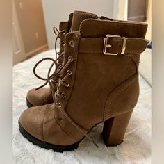 These Are Brand New! They Are A Soft Suede Like Material And Lace Up. They Have Zippers On The Side. They Are Super Comfortable. I Didn’t Realize I Have Another Pair Of Shoes Almost Exactly The Same Shoe Addiction! Top Moda, Lace Up Ankle Boots, Soft Suede, Me Too Shoes, Ankle Boots, Lace Up, Women Shoes, Brand New, Zipper