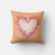 a pillow with a heart shaped design on it