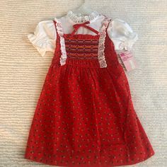 Little Girls Size 5 Vintage Dress. New With Tags!!! Girl Red Dress, Summer Afternoon, Dresses Vintage, Fashion Girl, Girls Dress, Vintage Dress, Kids' Dresses, Red Dress, High Fashion