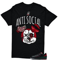 Custom Tees made to match your sneakers! The perfect shirts for matching your shoes with your outfit. This t-shirt is made to go with Jordan 2 Low Christmas. Shipping: * Items ship within 1-3 business days. * Tracking information included! * Please verify your shipping address is 100% accurate during checkout. The unisex heavy cotton tee is the basic staple of any wardrobe. It is the foundation upon which casual fashion grows. All it needs is a personalized design to elevate things to profitabil Jordan 2 Low, Jordan 2, Custom Tees, Anti Social, Perfect Shirt, Christmas Shirts, Heavy Cotton, Cotton Tee, Favorite Outfit