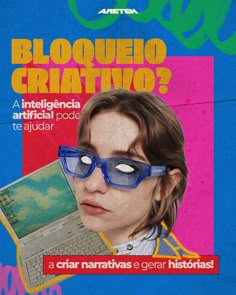 a woman with glasses holding a laptop in front of her face and the words bloqueetoo creativvo?