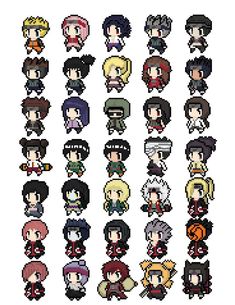 Naruto Shippuden Pixel Sprites, Tapestry Crochet Patterns, Anime Pixel Art, Naruto Shippuden Sasuke, Pixel Art Pattern, Tapestry Crochet, Naruto Characters, 8 Bit, Last Month