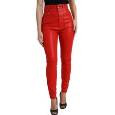 Indulge In The Epitome Of Italian Craftsmanship With Our Exquisite High-Waisted Stretch Denim Jeans From Dolce & Gabbana. Designed To Flatter Your Silhouette, These Vibrant Red Jeans Blend Classic Chic With Modern Versatility. Perfect For Your Standout Moments, They Promise Comfort And Luxury In Every Stitch. Color: Red Material: 98% Cotton 2% Elastane Zipper Closure Logo Details Made In Italy We Are A Small Business Located In Beautiful Minneapolis, Mn, Founded By Leadership With Over Two Decad Designer Fitted Jeans, Designer Fitted Jeans For Spring, Luxury Red Fitted Bottoms, Luxury Fitted Red Bottoms, Luxury Bottoms With Five Pockets, Designer Fitted Bottoms For Spring, Red High Rise Jeans With Five Pockets, Red High-rise Jeans, Chic High Waist Red Jeans