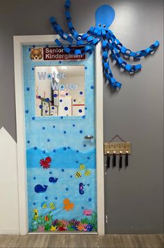 water ocean animals octopus whale Sea Animals Classroom Decor, Water Decorations Classroom, Classroom Door Sea Theme, Sea Themed Classroom Door, Water Classroom Theme, Sea Door Decorations Classroom, Ocean Theme Classroom Decorations Ideas, Ocean Door Decorations Classroom