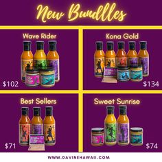 the new bundle includes kona gold, kona gold and sweet sunrise hot sauces