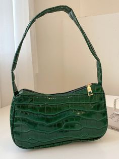 Bag For Love - Croc Embossed Shoulder Bag - Women Shoulder Bags Product Description Color Green Pattern Type Crocodile Style Elegant Bag Size Small Quantity 1 piece Type Baguette Bag Coating 100% Polyurethane Composition 100% Polyurethane Material PU Leather Size Chart INCH CM Size Bag Width Bag Height Bag Length one-size 3.1 5.5 9.1 Size Bag Width Bag Height Bag Length one-size 8 14 23 Similar Products h2 { text-align: center; } .red-box { width: 100%; display: flex; flex-direction: row; flex-w Elegant Bags, Baguette Bag, Green Pattern, Save The Planet, Green Bag, Bag Women, Style Elegant, White Bag, Olivia Mark