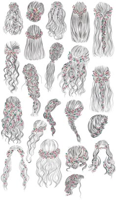 Girl Hair Drawing, Hairstyles Drawing, Drawing Hair Tutorial, Waves Beach, Hair Sketch, Types Of Hair, Hair Drawing, Hair Reference, How To Draw Hair