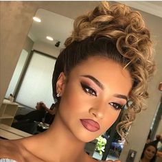 Bridal Makeup Looks, Dark Skin Makeup, Bride Makeup, Bridal Hair And Makeup, Wedding Hair And Makeup, Hair And Makeup, Hair Dos, Bride Hairstyles