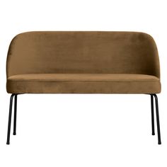 a brown couch sitting on top of a metal frame