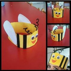 a paper crown made to look like a bee