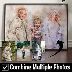 a collage of photos with the caption'combine multiple photos'to make it look larger