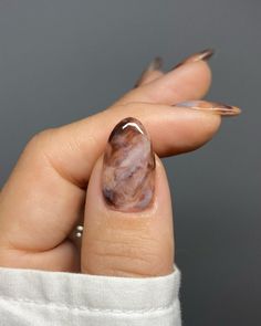 Aesthetic Nail Ideas, Stone Nails, Aesthetic Nail, Nude Nail Designs, Marble Nail Art, Fall Nail Art, Brown Nails, Marble Nails, Nail Art Ideas