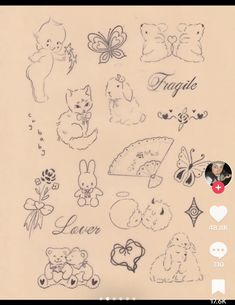 a drawing of many different animals and their names