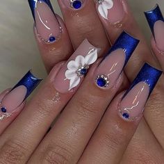 Classy nails art and colours by @WomenNailsdesigns #youtube #youtubeshorts #ytshorts Blue Coffin Nail Designs, Nails Blue And Silver, Coffin Nails Blue, Navy Blue Nail Designs