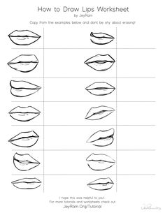 how to draw lips worksheet