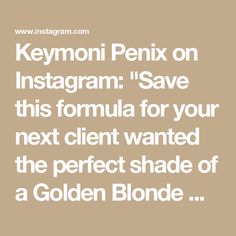 Keymoni Penix on Instagram: "Save this formula for your next client wanted the perfect shade of a Golden Blonde with Copper undertones 🧡
Using @randco hair color in shaded 8N+8CG for mid shaft to ends, & 4N for Root melt 😍" Blonde With Copper, Root Melt, Golden Blonde, Blonde, Copper, Shades