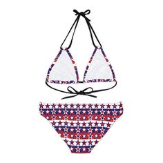 Dive into summer with the Strappy Bikini Set from Nifty Ducks Co.! Crafted from 4-way stretch Tricot, this bikini promises supreme comfort and durability with a blend of 82% Microfiber and 18% Spandex. Tailored for those endless summer days, it features adjustable elastic straps ensuring a flawless fit for all your adventures. Whether it’s a splashy pool party or a sunny beach day, just add your unique art to this two-piece swimsuit and make a splash with style that's uniquely yours. Get ready t Red Flag Print Swimwear For The Beach, Red American Flag Print Swimwear For Beach, 4th Of July Flag Print Beach Swimwear, Red Flag Print Swimwear, American Flag Swimsuit Bikinis, Sunny Beach Day, Red White And Blue Stars, Waterproof Travel Bag, Heart Doodle