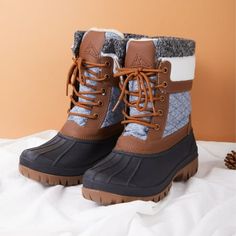 Pennysue women's outdoor snow boots With high quality and comfortable fur lining, keep your feet warm and comfortable during the cold winter months; The lace-up closure design makes it perfect for all your outfits and is easy to slip on and off. Size: 9.  Color: Brown.  Gender: female.  Age Group: adult. Women Winter Boots, Closure Design, Winter Months, Outdoor Woman, Cold Winter, Snow Boots, Winter Women, Winter Boots, Gender Female