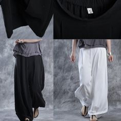 Black linen pants harem pants silk trousersThis dress is made of cotton linen fabric, soft and breathy, suitable for summer, so loose dresses to make you comfortable all the time.One Size: Waist 90cm / 35.1"Hip 145cm / 56.55"Leg Cir 90cm / 35.1"Pants Cuff 41cm / 15.99"length 90cm / 35.1"Materials used: silk, linenPayment: We accept payment by paypal and credit card. if you would like to pay by credit card, please choose payment by paypal, and follow the guide. Paypal allows payment by credit car