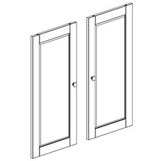 two doors are shown side by side on a white background