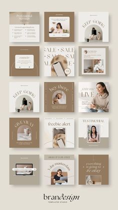 Entrepreneur Beige Social Media Post Template | Instagram Aesthetic Feed | Professional Canva Design. #cover #instagram #post Post Template Instagram, Best Instagram Posts, Instagram Design Layout, Cohesive Instagram Feed, Instagram Branding Design, Types Of Social Media, Aesthetic Feed, Instagram Template Design