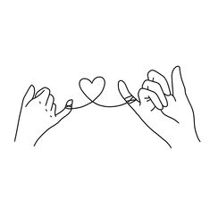 two hands holding a string with a heart in the middle and another hand reaching for it