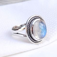 925 Sterling silver Natural Rainbow moonstone Ring, Moonstone Ring, Gemstone Ring, Handmade Silver Gemstone Rings. Product:- Ring Modal no:- U084 Metal:- 925 Sterling Silver Gemstone :- Rainbow moonstone Gemstone Size:- 9x11 mm Finishing:- Shiny polished We are using Pure 925 (Stamped) Sterling Silver with Natural Gemstone Jewelry, all of our jewelry designs are Handmade. We are adding new creative designs in our store regularly, for new handmade stuff please get touch with our store. We always Raw Gemstone Jewelry, Ring Moonstone, Handmade Stuff, Ethiopian Opal Ring, Natural Gemstone Jewelry, Rainbow Moonstone Ring, Ring Oval, Natural Rainbow, Gift Ring