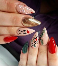 Diy Christmas Nail Designs, Skull Love, Christmas Nails Diy, Scary Skull, Nagel Tips, Fake Nail, Festival Nails, Xmas Nails, Nailed It