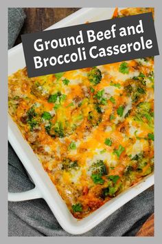 a casserole dish with broccoli and cheese