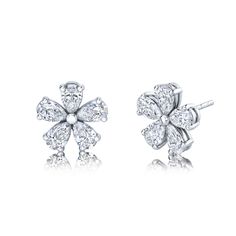 Pear shape flower arranged earrings set in 18K white gold. Total Carat Weight, select the carat weight below. 10 total stones Pear Shape, Earrings Set, Pear Shaped, Earring Set, Flower Arrangements, Pear, Angeles, White Gold, Stone