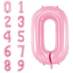 an inflatable number balloon with numbers and balloons attached to it, set against a white background