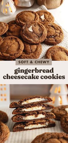 soft and chewy gingerbread cheesecake cookies