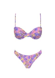 Our favorite underwire bikini comes in purple oil-painting flower print!!! Purple Floral Print Summer Swimwear, Purple Floral Print Swimwear For Beach, Purple Floral Print Beachwear Swimwear, Purple Floral Print Swimwear For Pool, Purple Floral Print Swimwear For Swimming, Purple Floral Print Swimwear, Purple Underwire Swimwear For Beach Season, Purple Underwire Summer Swimwear, Purple Underwire Beachwear Swimwear