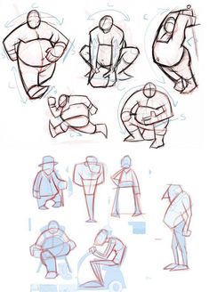 an image of how to draw people in different poses