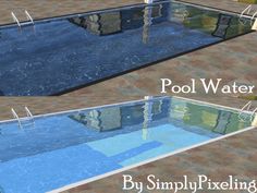 an empty swimming pool is shown with the water flowing from it's bottom and sides