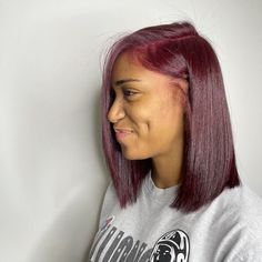 Burgundy Hair Dye, Easy Curly Hair, Natural Hair Bob, Pressed Natural Hair, Silk Press Natural Hair, Girl Hair Colors, Hair Color Burgundy, Dyed Natural Hair, Pretty Hair Color