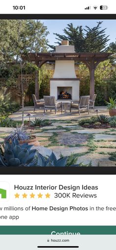 the home design and landscaping app is open to users on their phone, which shows an outdoor