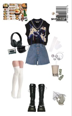 Summer Fairycore, Aesthetics Outfits, Outfit Ideas Grunge, Grunge Aesthetics, Look Grunge, Diy Vetement, Fashion Grunge, Aesthetic Outfit Ideas, Shorts Summer